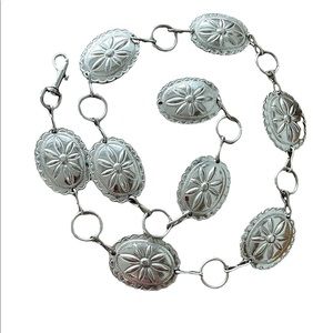 Vintage textured Medal chain silver Navajo belt